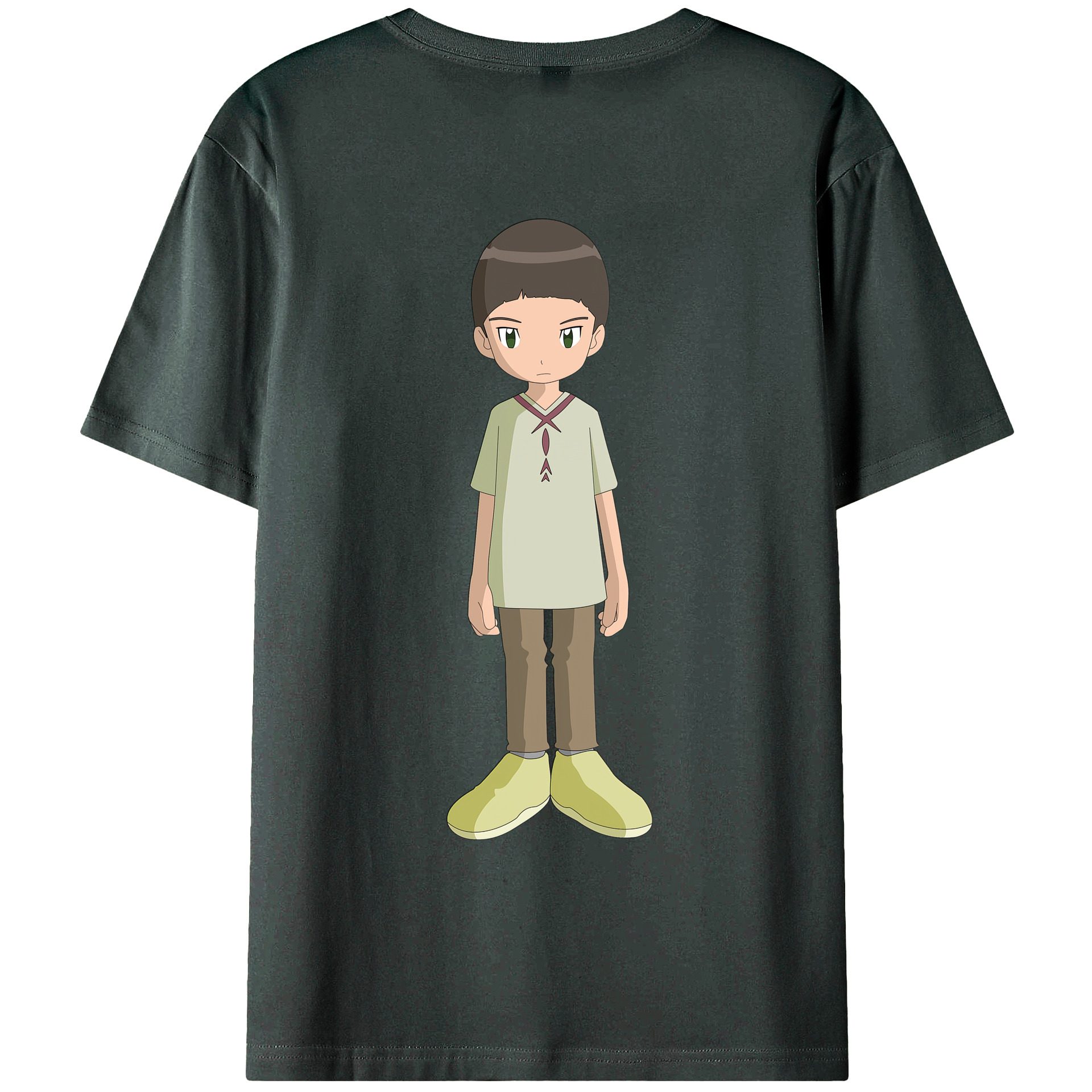 （画像用） Digimon デジタルモンスター/デジモン 綿100％ メンズ半袖Tシャツ（バックプリント） 通気性